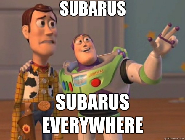 Subarus Subarus everywhere  Toy Story