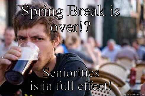 SPRING BREAK IS OVER!? SENIORITIES IS IN FULL EFFECT! Lazy College Senior