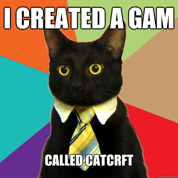 I created a gam CALLED CATCRFT
  Business Cat