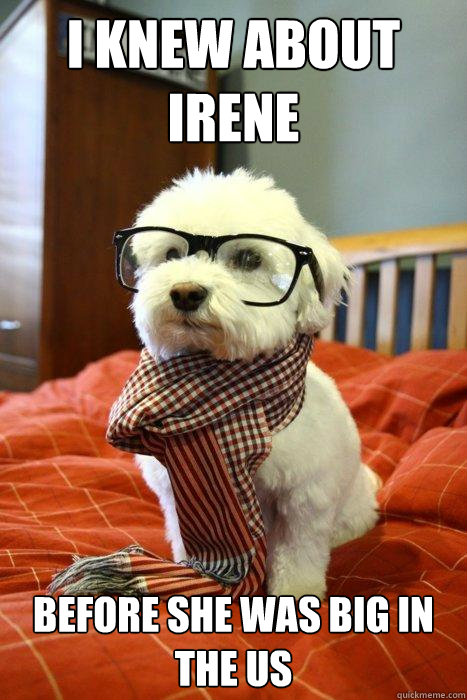 I knew about Irene Before she was big in the US  Hipster Dog