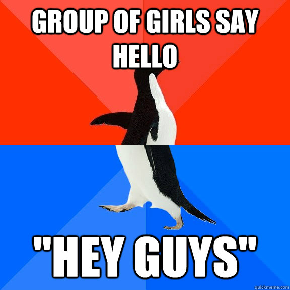 Group of girls say hello 