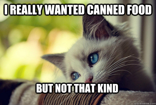 I really wanted canned food but not that kind  First World Problems Cat